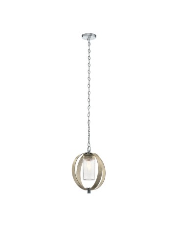 Elstead Lighting Grand Bank pendant lantern - 1 light source - Aged antique grey / Brushed aluminum I