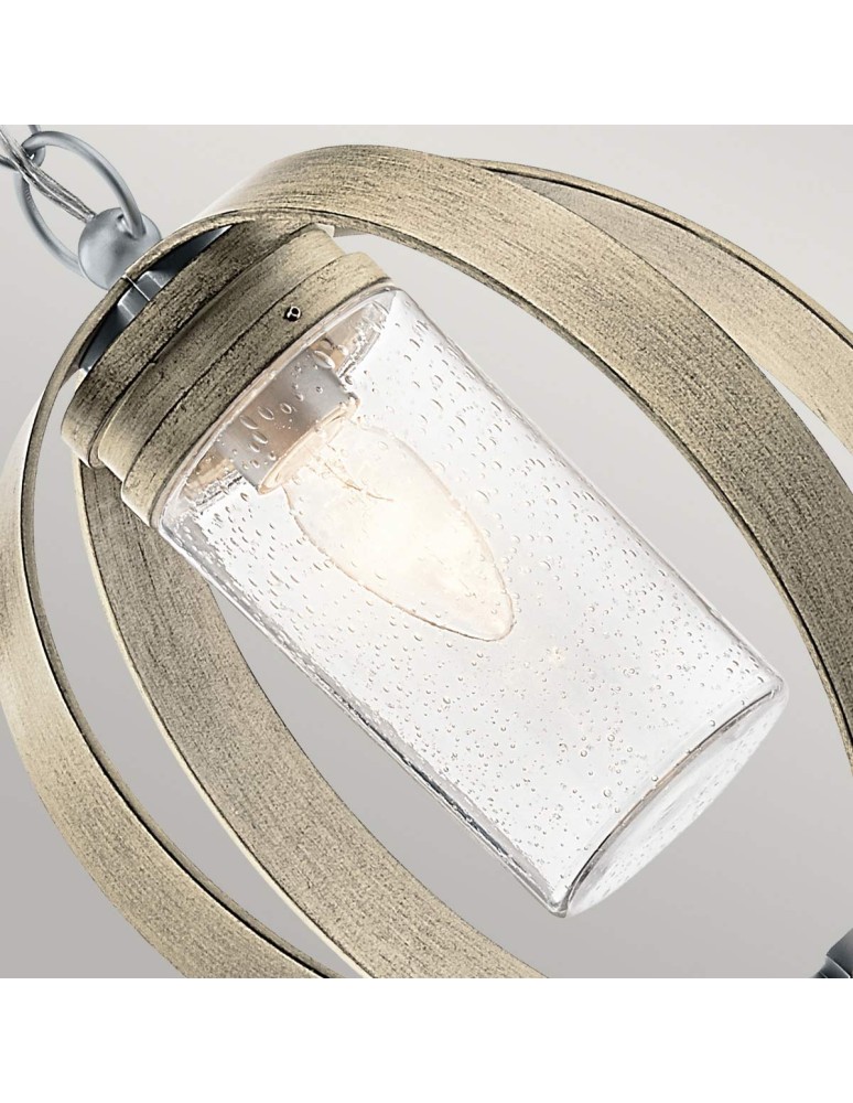 Outdoor pendant lamps - Elstead Lighting Grand Bank pendant lantern - 1 light source - Aged antique grey / Brushed aluminum I - product kolory-swiatla.pl 3