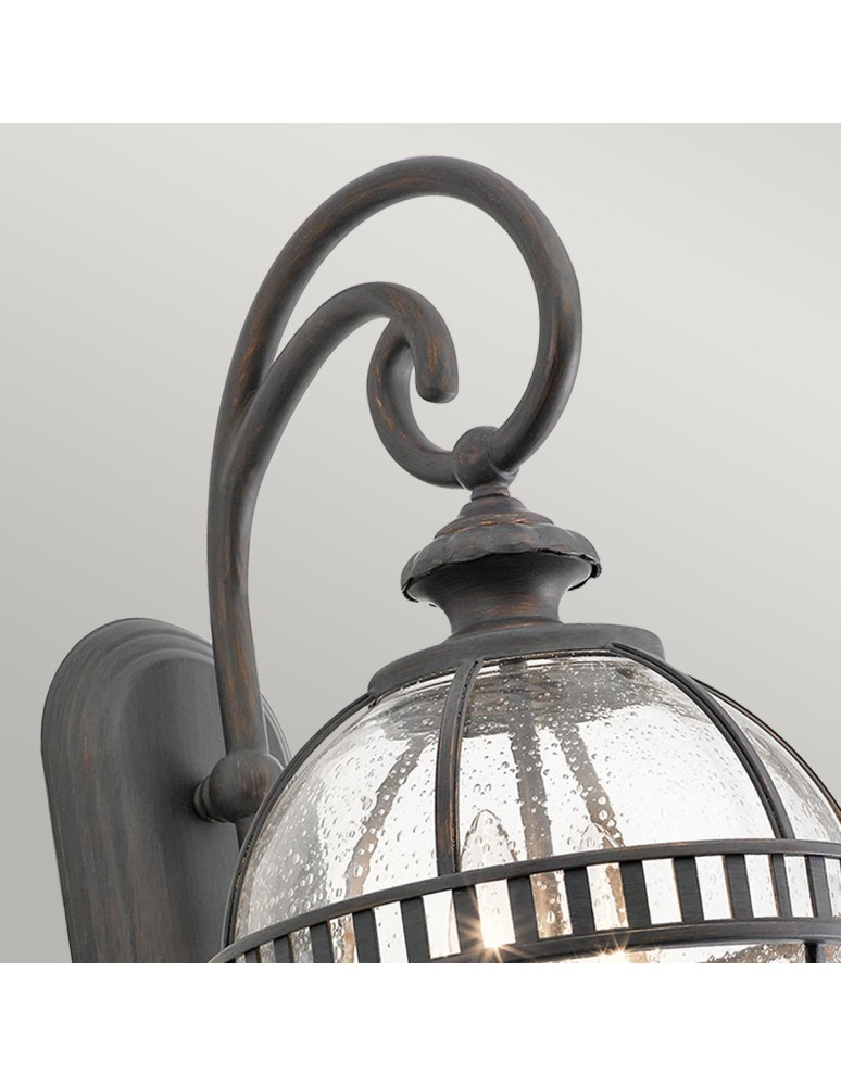 Elstead Lighting Mała latarnia naścienna Halleron - 2 źródła światła - Szaro-brązowa IP44 KL-HALLERON-2S