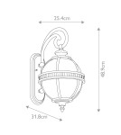Elstead Lighting Mała latarnia naścienna Halleron - 2 źródła światła - Szaro-brązowa IP44 KL-HALLERON-2S