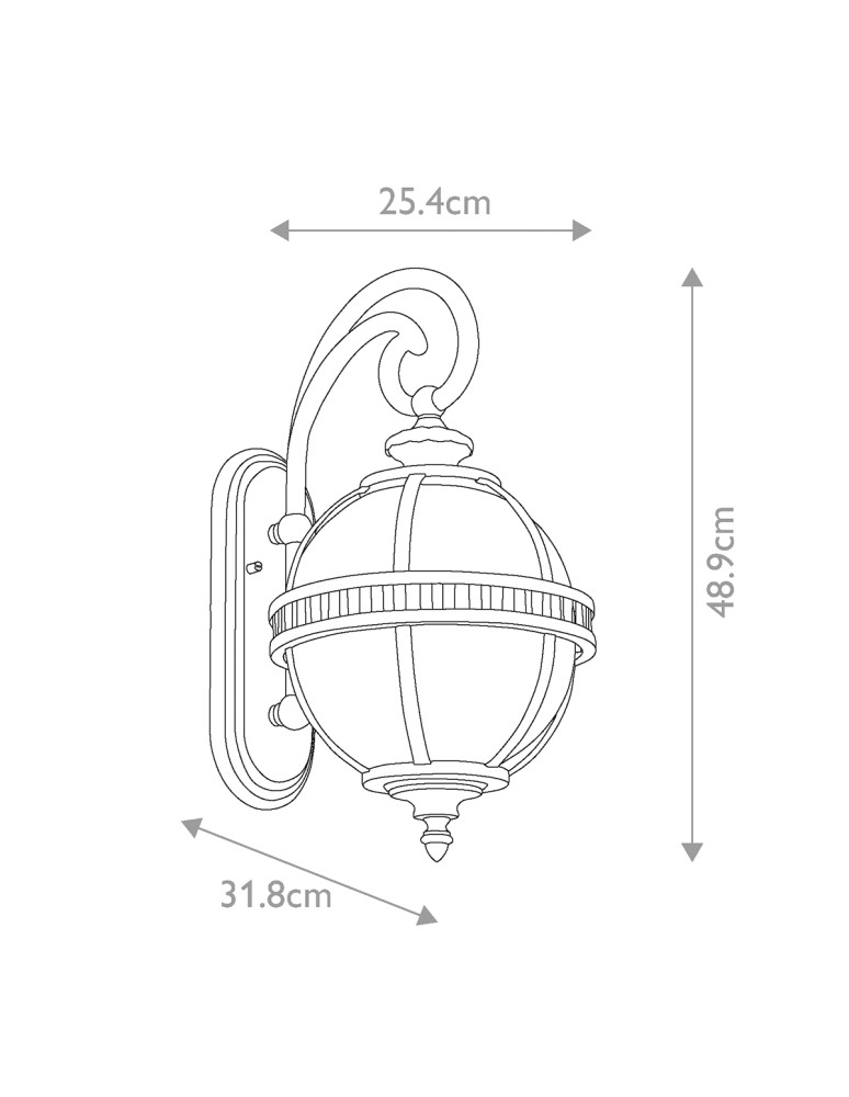 Elstead Lighting Mała latarnia naścienna Halleron - 2 źródła światła - Szaro-brązowa IP44 KL-HALLERON-2S