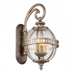 Elstead Lighting Mała latarnia naścienna Halleron - 2 źródła światła - Oksydowany brąz IP44 KL-HALLERON-2S-BU
