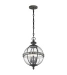 Outdoor pendant lamps - Elstead Lighting Halleron pendant lantern - 3 light sources - Grey-brown IP44 KL-HALLERON-8M - product 1