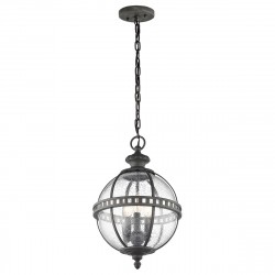 Elstead Lighting Latarnia wisząca Halleron - 3 źródła światła - Szaro-brązowa IP44 KL-HALLERON-8M