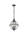 Elstead Lighting Halleron pendant lantern - 3 light sources - Grey-brown IP44 KL-HALLERON-8M