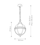 Outdoor pendant lamps - Elstead Lighting Halleron pendant lantern - 3 light sources - Grey-brown IP44 KL-HALLERON-8M - product 5