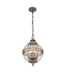 Outdoor pendant lamps - Elstead Lighting Halleron pendant lantern - 3 light sources - Oxidized bronze IP44 KL-HALLERON-8M-BU - product 1