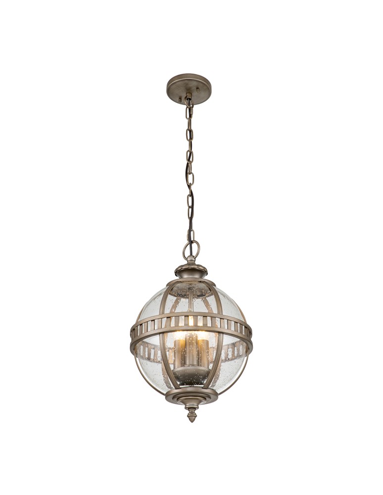 Outdoor pendant lamps - Elstead Lighting Halleron pendant lantern - 3 light sources - Oxidized bronze IP44 KL-HALLERON-8M-BU - product kolory-swiatla.pl 1