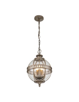 Elstead Lighting Latarnia wisząca Halleron - 3 źródła światła - Oksydowany brąz IP44 KL-HALLERON-8M-BU