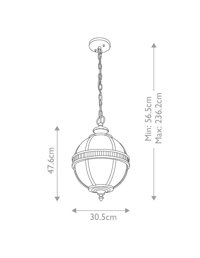 Outdoor pendant lamps - Elstead Lighting Halleron pendant lantern - 3 light sources - Oxidized bronze IP44 KL-HALLERON-8M-BU - product kolory-swiatla.pl 7
