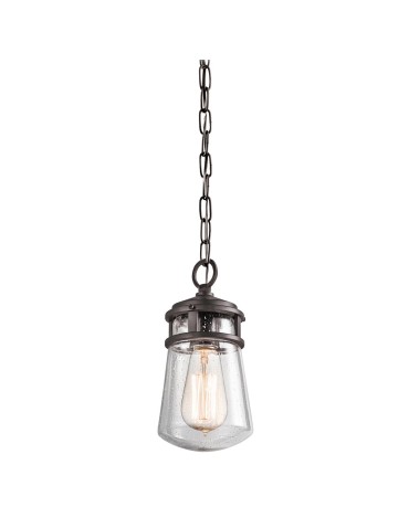 Elstead Lighting Lyndon small pendant lantern - 1 light source - Architectural bronze IP44 KL-LYNDON8-S-AZ
