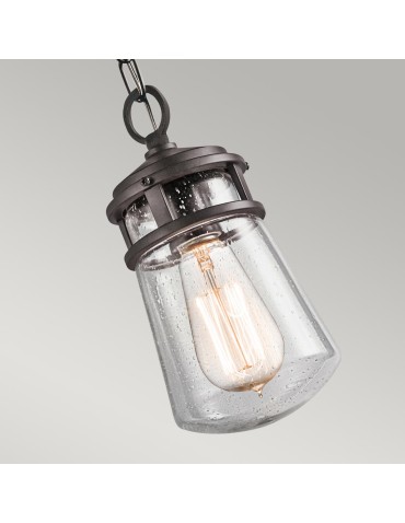 Elstead Lighting Lyndon small pendant lantern - 1 light source - Architectural bronze IP44 KL-LYNDON8-S-AZ - product 2