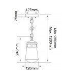 Outdoor pendant lamps - Elstead Lighting Lyndon small pendant lantern - 1 light source - Architectural bronze IP44 KL-LYNDON8-S-AZ - product 5