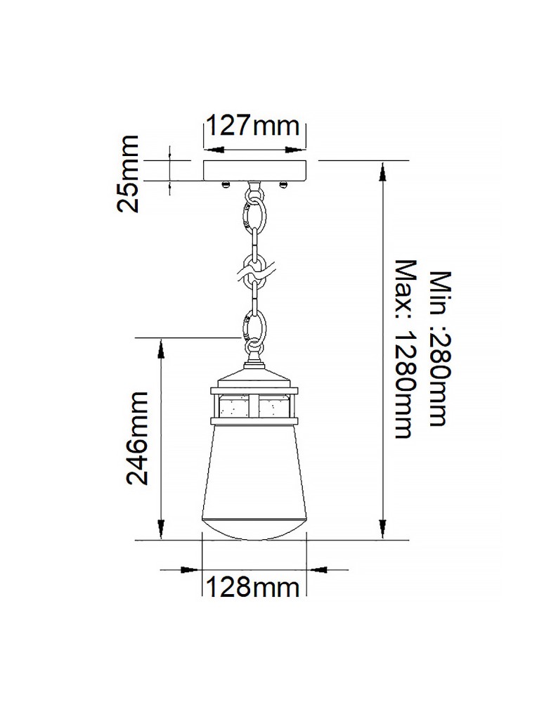 Outdoor pendant lamps - Elstead Lighting Lyndon small pendant lantern - 1 light source - Architectural bronze IP44 KL-LYNDON8-S-AZ - product kolory-swiatla.pl 5