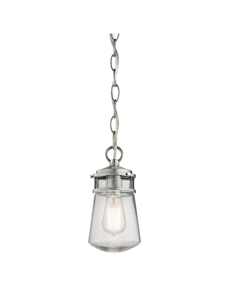 Outdoor pendant lamps - Elstead Lighting Lyndon small pendant lantern - 1 light source - Brushed aluminum IP44 KL-LYNDON8-S-BA - product kolory-swiatla.pl 1