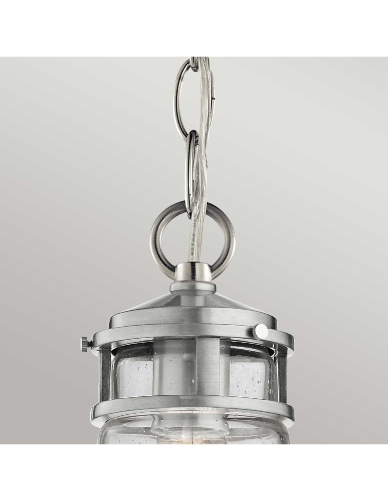 Outdoor pendant lamps - Elstead Lighting Lyndon small pendant lantern - 1 light source - Brushed aluminum IP44 KL-LYNDON8-S-BA - product kolory-swiatla.pl 3