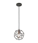 Pendant lamps - Elstead Lighting Rocklyn small pendant lamp - 1 light source - Raw steel KL-ROCKLYN-MP-RS - product 1