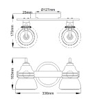 Elstead Lighting Kinkiet Talland - 2 źródła światła IP44 KL-TALLAND2-PC-BATH