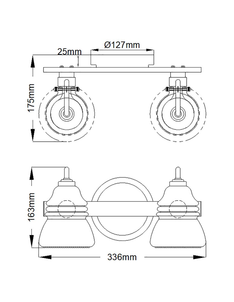 Elstead Lighting Kinkiet Talland - 2 źródła światła IP44 KL-TALLAND2-PC-BATH
