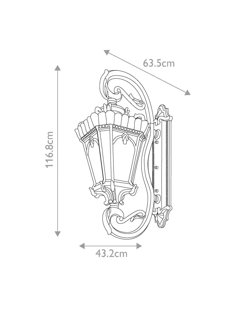 Outdoor wall lamps - Elstead Lighting Extra-large Tournai wall lantern - 4 light sources IP44 KL-TOURNAI1G-XL - product kolory-swiatla.pl 5