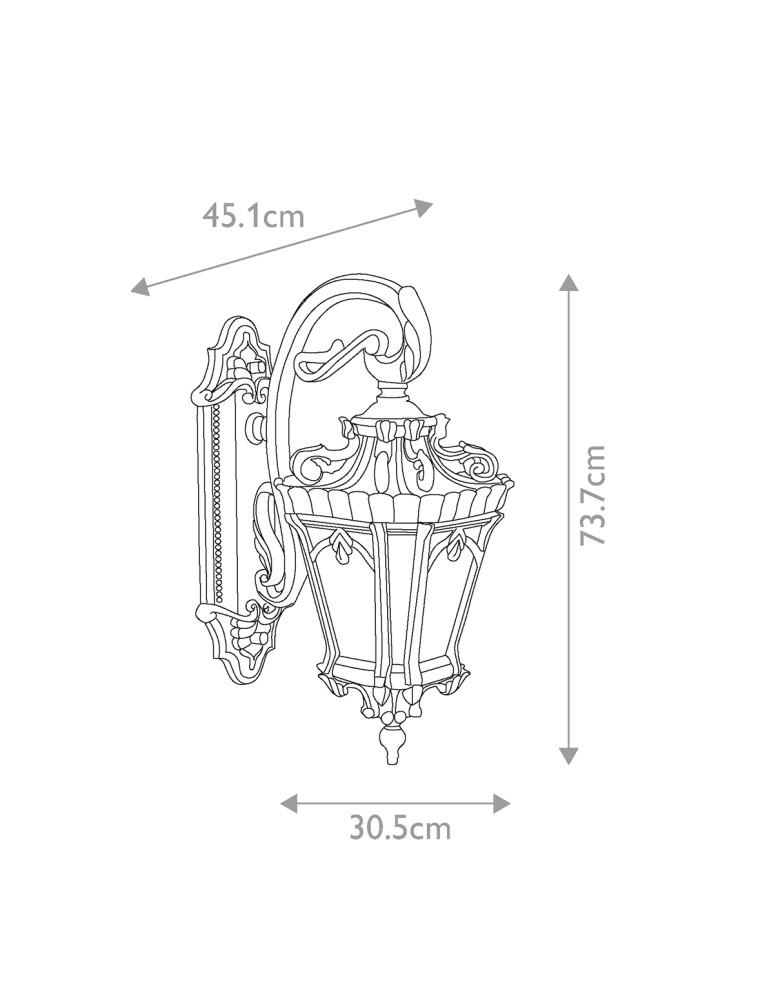 Outdoor wall lamps - Elstead Lighting Extra-large Tournai wall lantern - 3 light sources IP44 KL-TOURNAI2-XL - product kolory-swiatla.pl 5