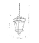 Outdoor pendant lamps - Elstead Lighting Extra-large Tournai pendant lantern - 3 light sources IP44 KL-TOURNAI8-XL - product 4