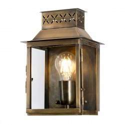 Elstead Lighting Latarnia naścienna Lambeth Palace - 1 źródło światła - Postarzany mosiądz IP44 LAMBETH-PALACE