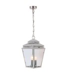 Outdoor pendant lamps - Elstead Lighting Mansion House pendant lantern - 3 light sources - Polished Nickel IP44 MANSION-HOUSE8-PN - product 1