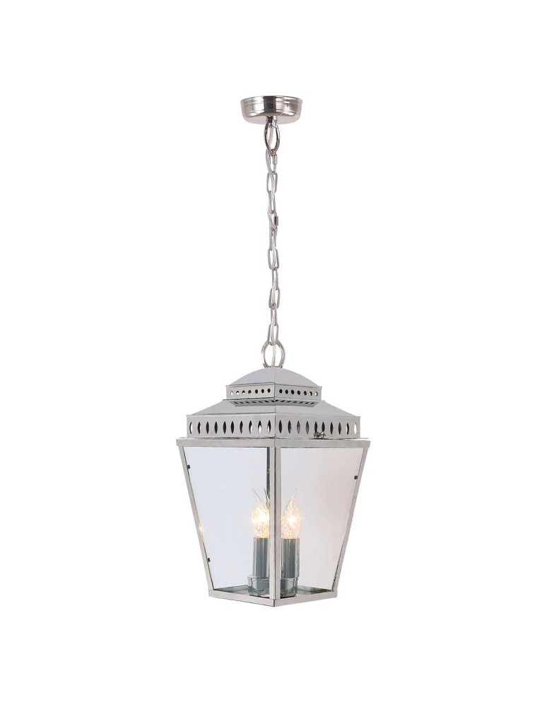 Outdoor pendant lamps - Elstead Lighting Mansion House pendant lantern - 3 light sources - Polished Nickel IP44 MANSION-HOUSE8-PN - product kolory-swiatla.pl 1