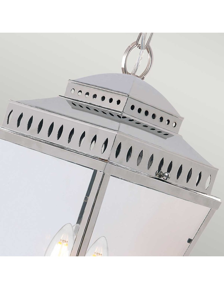 Outdoor pendant lamps - Elstead Lighting Mansion House pendant lantern - 3 light sources - Polished Nickel IP44 MANSION-HOUSE8-PN - product kolory-swiatla.pl 3