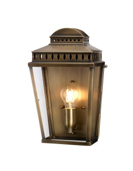 Elstead Lighting Latarnia naścienna Mansion House - 1 źródło światła - Postarzany mosiądz IP44 MANSION-HOUSE-BR