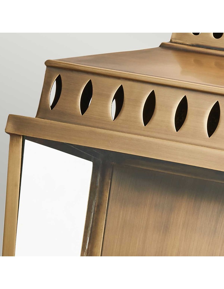 Elstead Lighting Duża latarnia naścienna Mansion House - 2 źródła światła - Postarzany mosiądz IP44 MANSION-HOUSE-L-BR