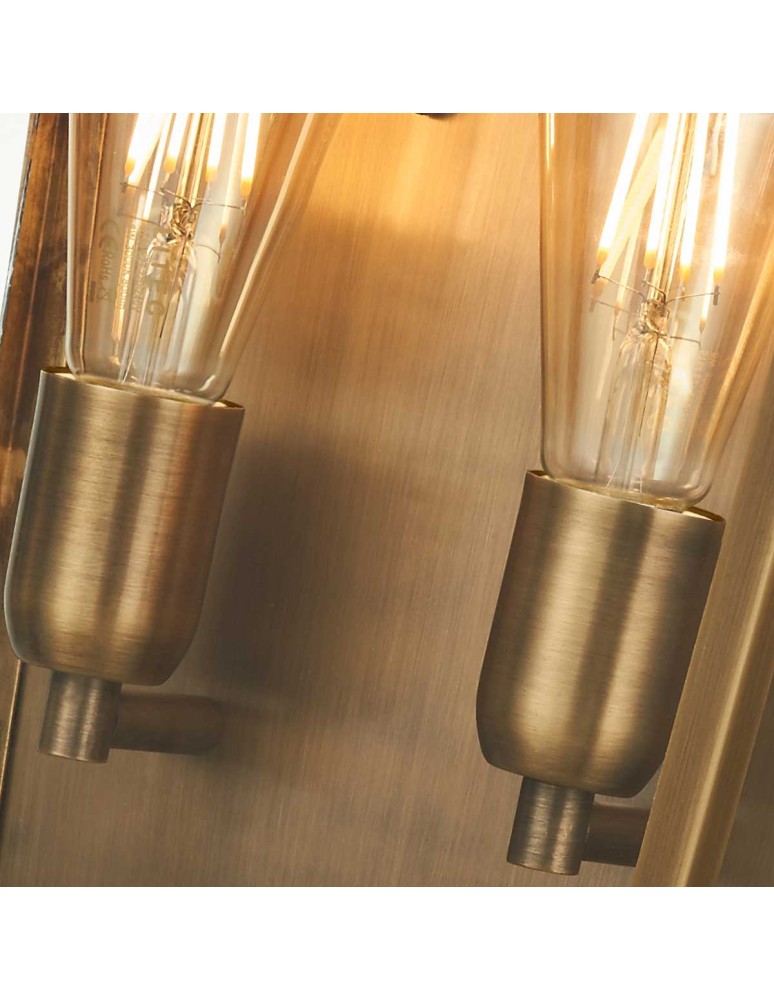 Elstead Lighting Duża latarnia naścienna Mansion House - 2 źródła światła - Postarzany mosiądz IP44 MANSION-HOUSE-L-BR