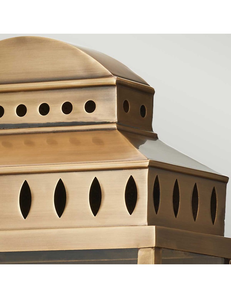 Elstead Lighting Duża latarnia naścienna Mansion House - 2 źródła światła - Postarzany mosiądz IP44 MANSION-HOUSE-L-BR