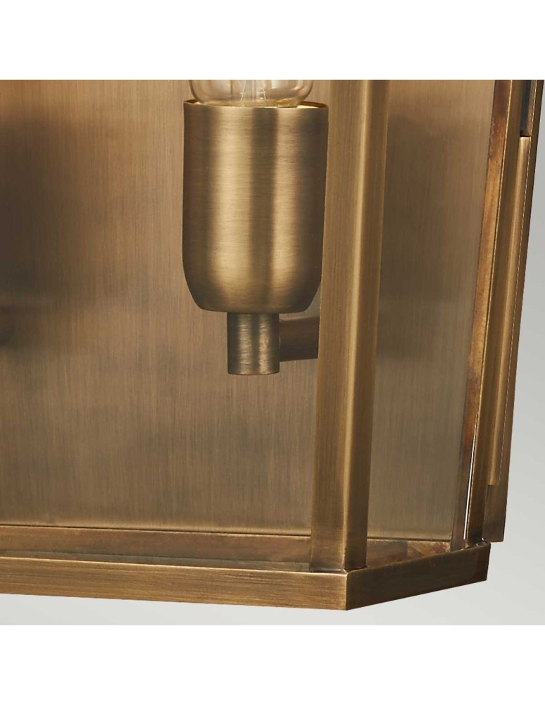 Elstead Lighting Duża latarnia naścienna Mansion House - 2 źródła światła - Postarzany mosiądz IP44 MANSION-HOUSE-L-BR