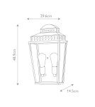 Elstead Lighting Duża latarnia naścienna Mansion House - 2 źródła światła - Postarzany mosiądz IP44 MANSION-HOUSE-L-BR