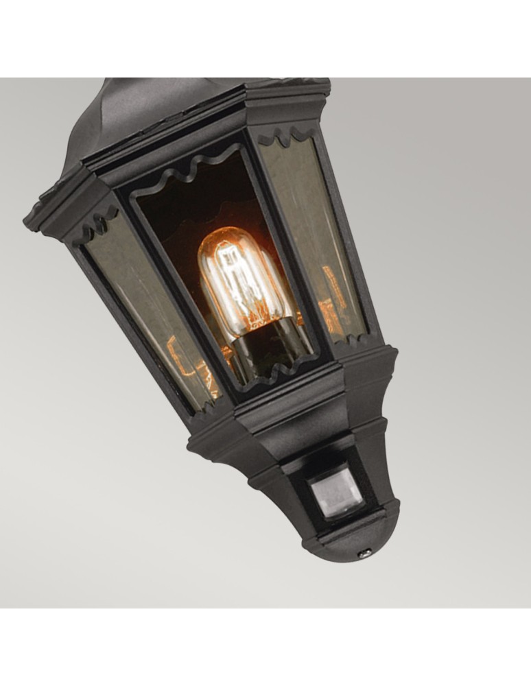 Elstead Lighting Latarnia naścienna z czujnikiem PIR Medstead - 1 źródło światła IP44 MD7-PIR-BLACK
