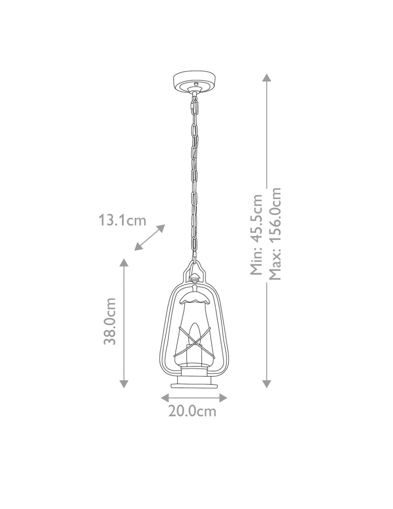 Elstead Lighting Miners pendant lantern - 1 light source IP44 MINERS-CHN