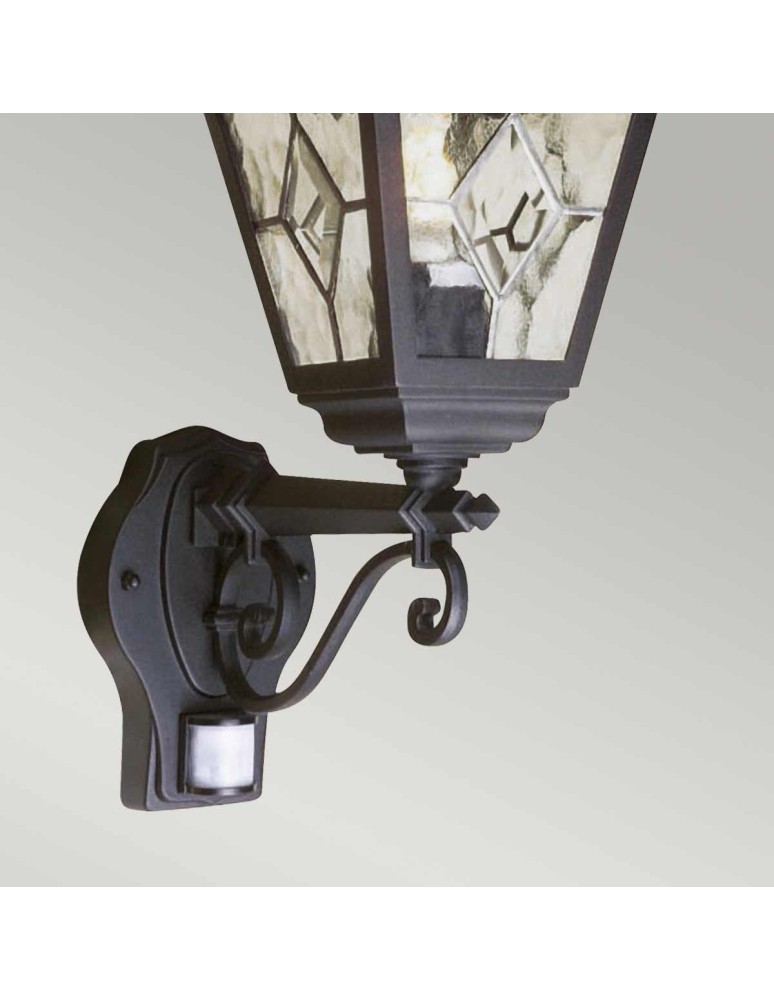Elstead Lighting Latarnia naścienna z czujnikiem PIR Norfolk - 1 źródło światła IP44 NR1-PIR-BLACK