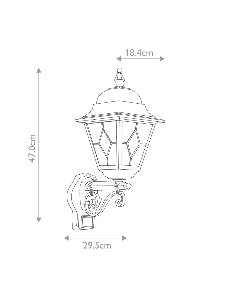 Outdoor wall lamps - Elstead Lighting Norfolk PIR sensor wall lantern - 1 light source IP44 NR1-PIR-BLACK - product kolory-swiatla.pl 5