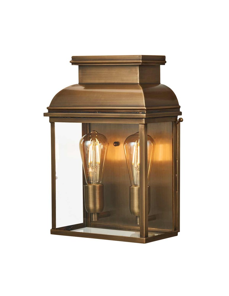 Elstead Lighting Duża latarnia naścienna Old Bailey - 2 źródła światła IP44 OLD-BAILEY-L-BR