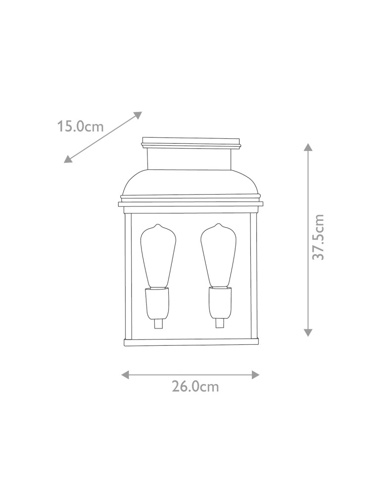 Outdoor wall lamps - Elstead Lighting Large Old Bailey wall lantern - 2 light sources IP44 OLD-BAILEY-L-BR - product kolory-swiatla.pl 5