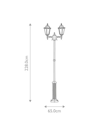 Elstead Lighting Parish standing lantern - 2 light sources IP44 PR8-BLACK - product 2