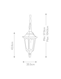 Elstead Lighting Parish pendant lantern - 1 light source IP44 PR9-BLACK - product 2