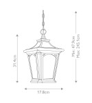 Outdoor pendant lamps - Elstead Lighting Bedford small pendant lantern - 1 light source IP44 QZ-BEDFORD8-S - product 5