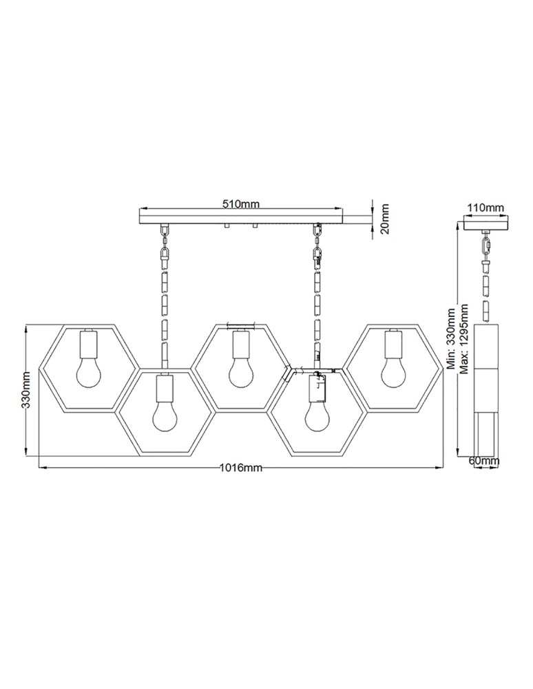 Pendant lamps - Elstead Lighting Bismarck pendant lamp - 5 light sources QZ-BISMARCK-ISLE-EK - product kolory-swiatla.pl 5