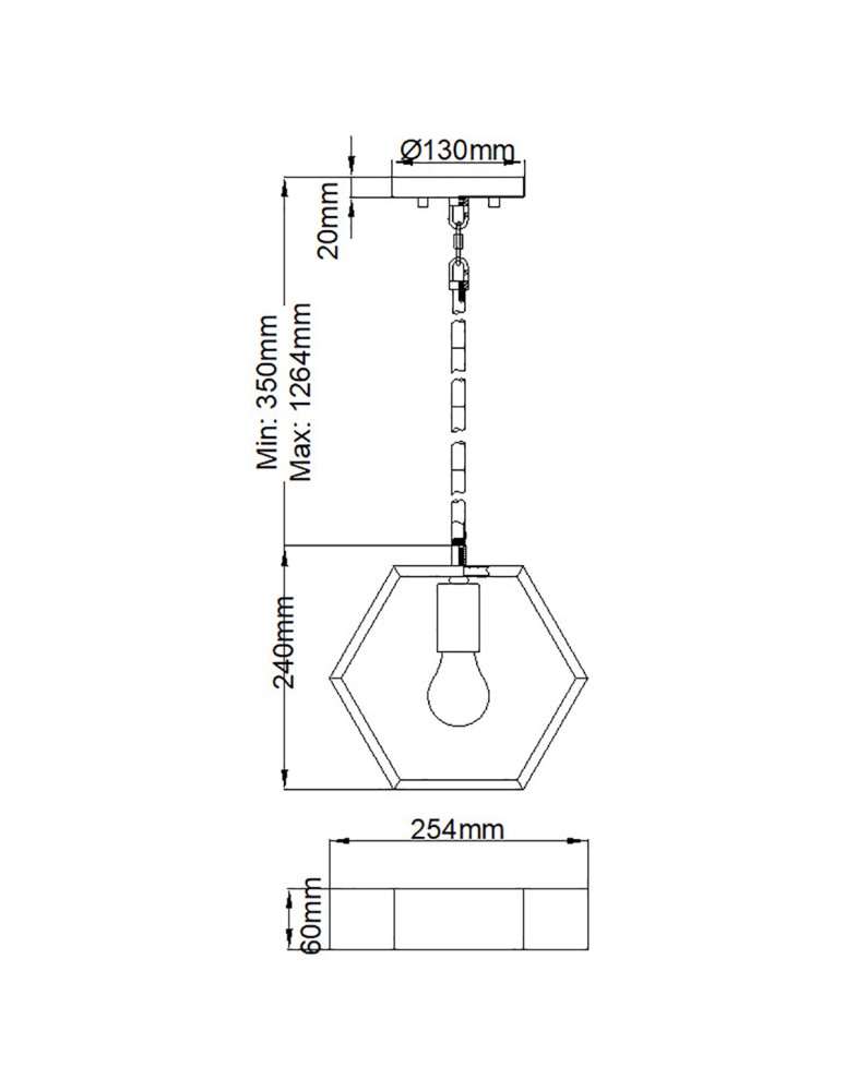 Elstead Lighting Mała lampa wisząca Bismarck - 1 źródło światła QZ-BISMARCK-MP-EK
