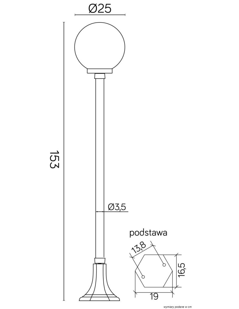 Standing garden lamps - SU-MA Balls Classic 153 cm K 5002/1/KP 250 Standing - product kolory-swiatla.pl 3