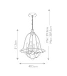 Elstead Lighting Lampa wisząca Bradbury - 4 źródła światła - Popielata QZ-BRADBURY-4P-GK