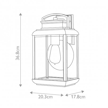 Elstead Lighting Średnia latarnia naścienna Byron - 1 źródło światła - Grafitowe IP44 QZ-BYRON-M-GR